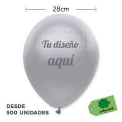 globo personalizado latex 28cm metalizado